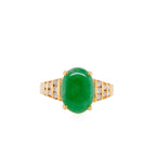 18k Jade & Diamond Ring