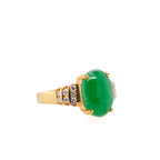 18k Jade & Diamond Ring