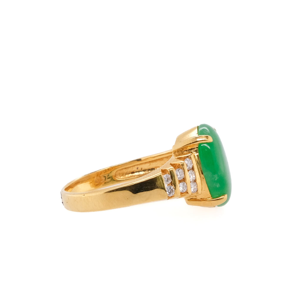 18k Jade & Diamond Ring
