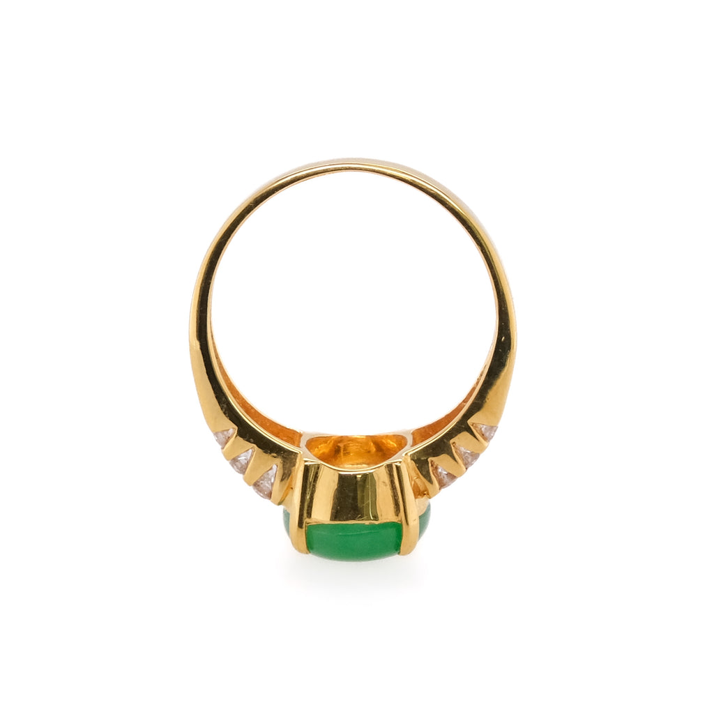 18k Jade & Diamond Ring
