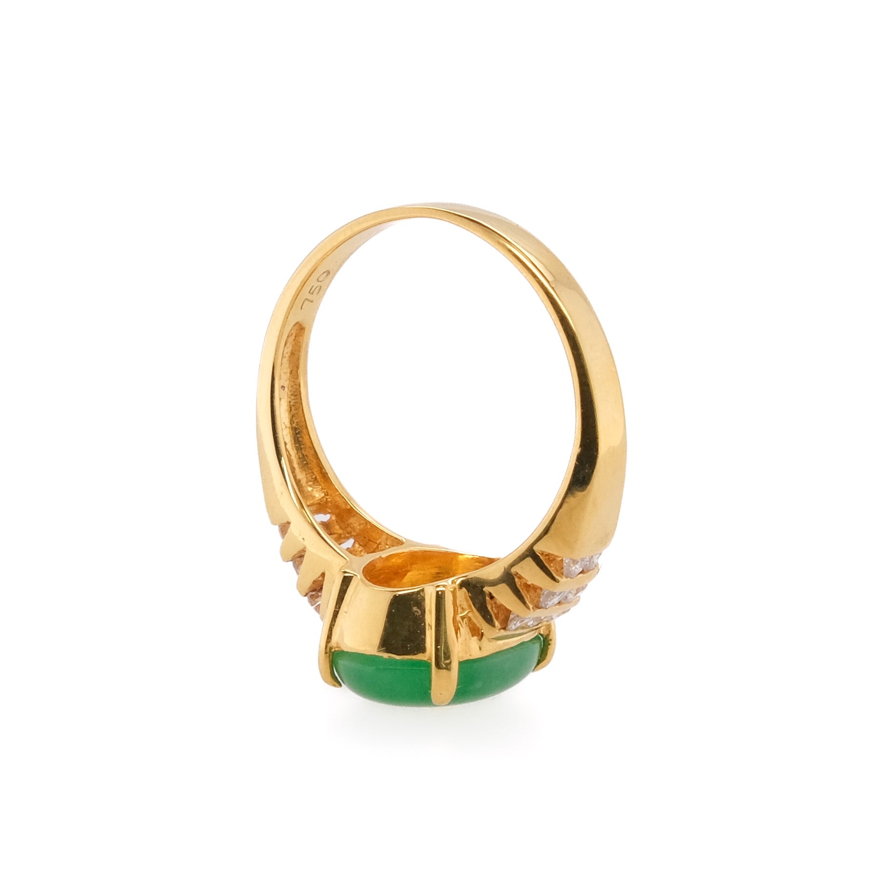 18k Jade & Diamond Ring