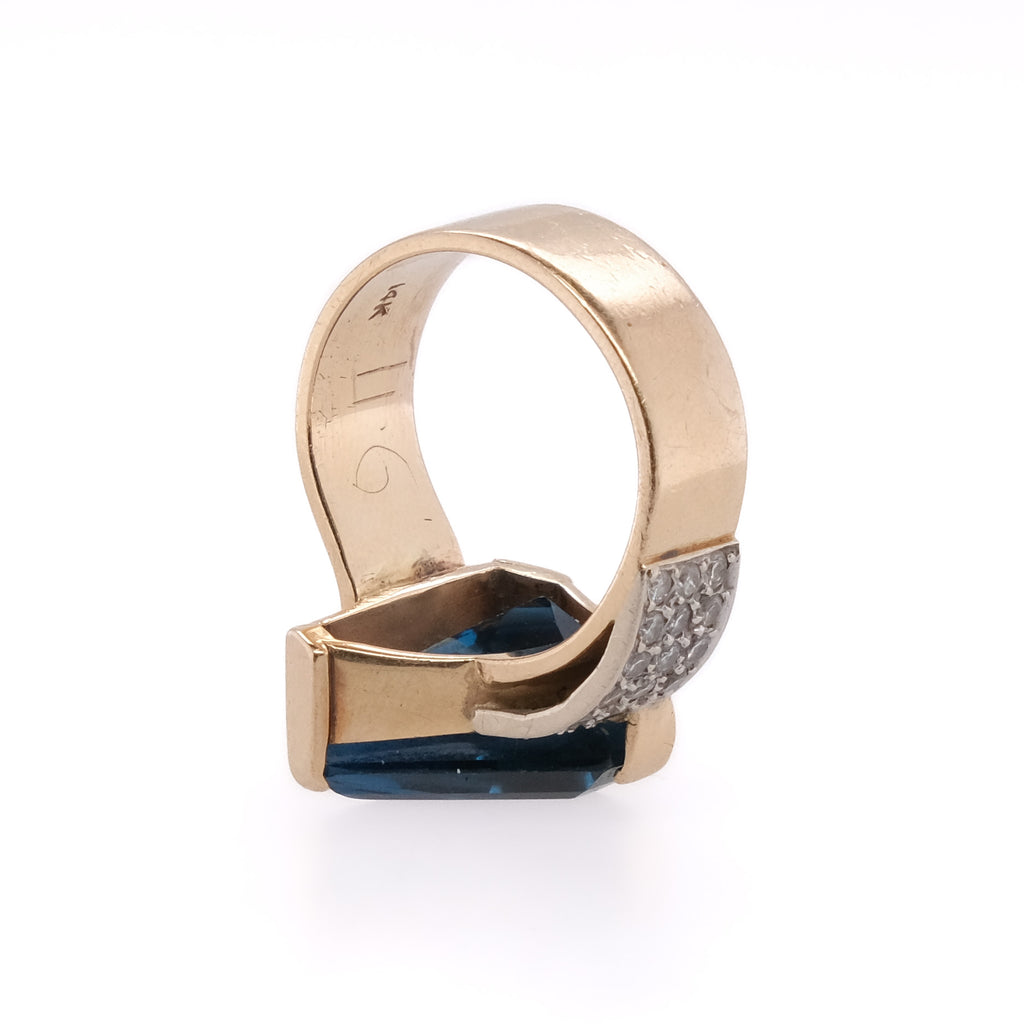 14k Blue Topaz Ring