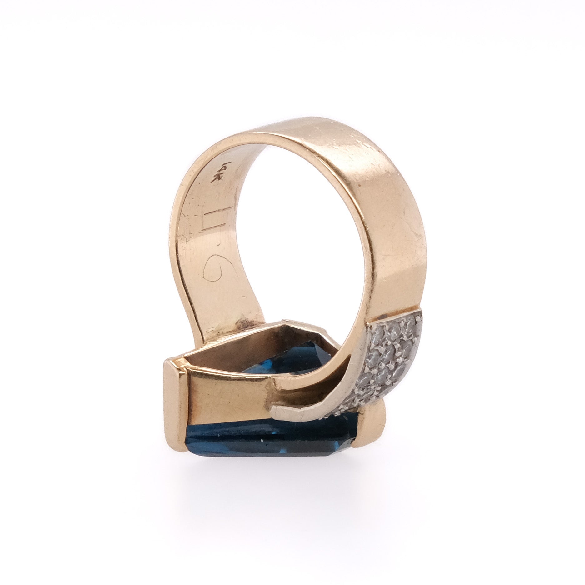 14k Blue Topaz Ring