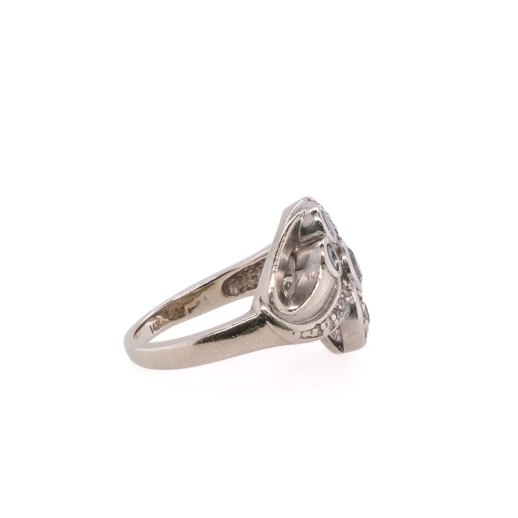 14k Blue Diamond Ring