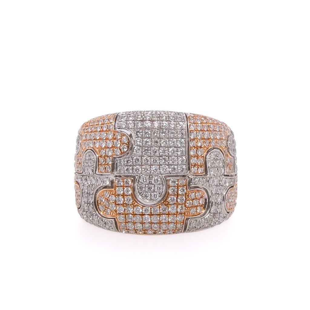 18k Diamond Puzzle Ring