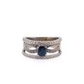 18k Blue Sapphire & Diamond Ring