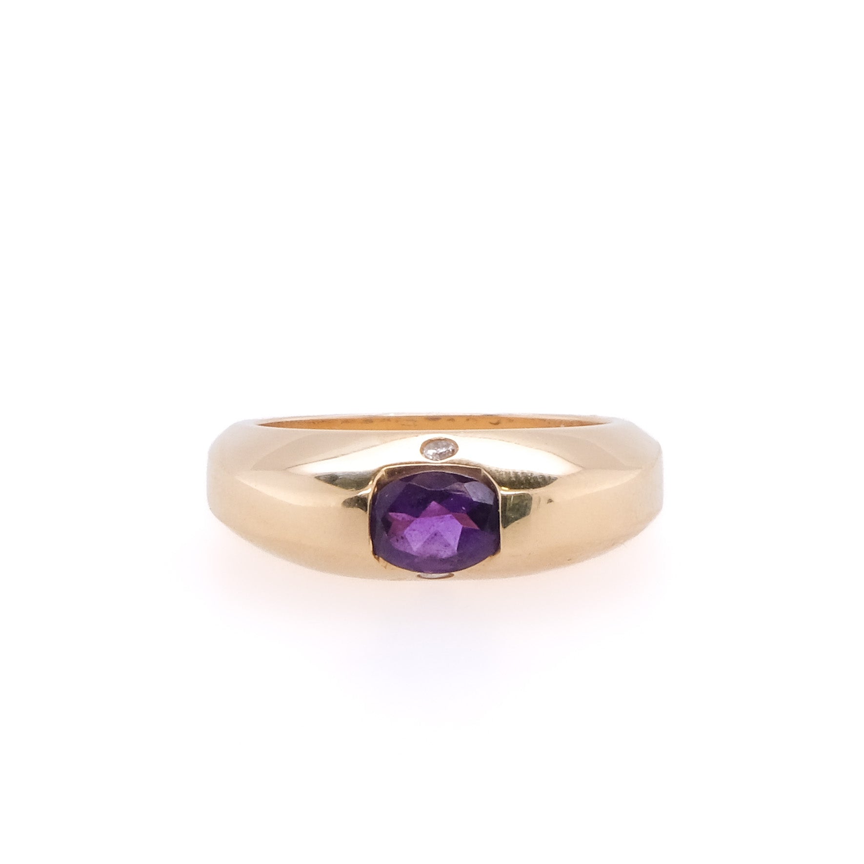 14k Amethyst & Diamond Ring