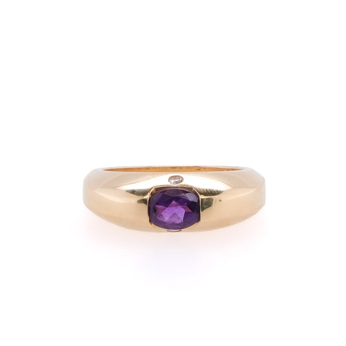 14k Amethyst & Diamond Ring