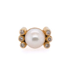14k Pearl & Diamond Ring
