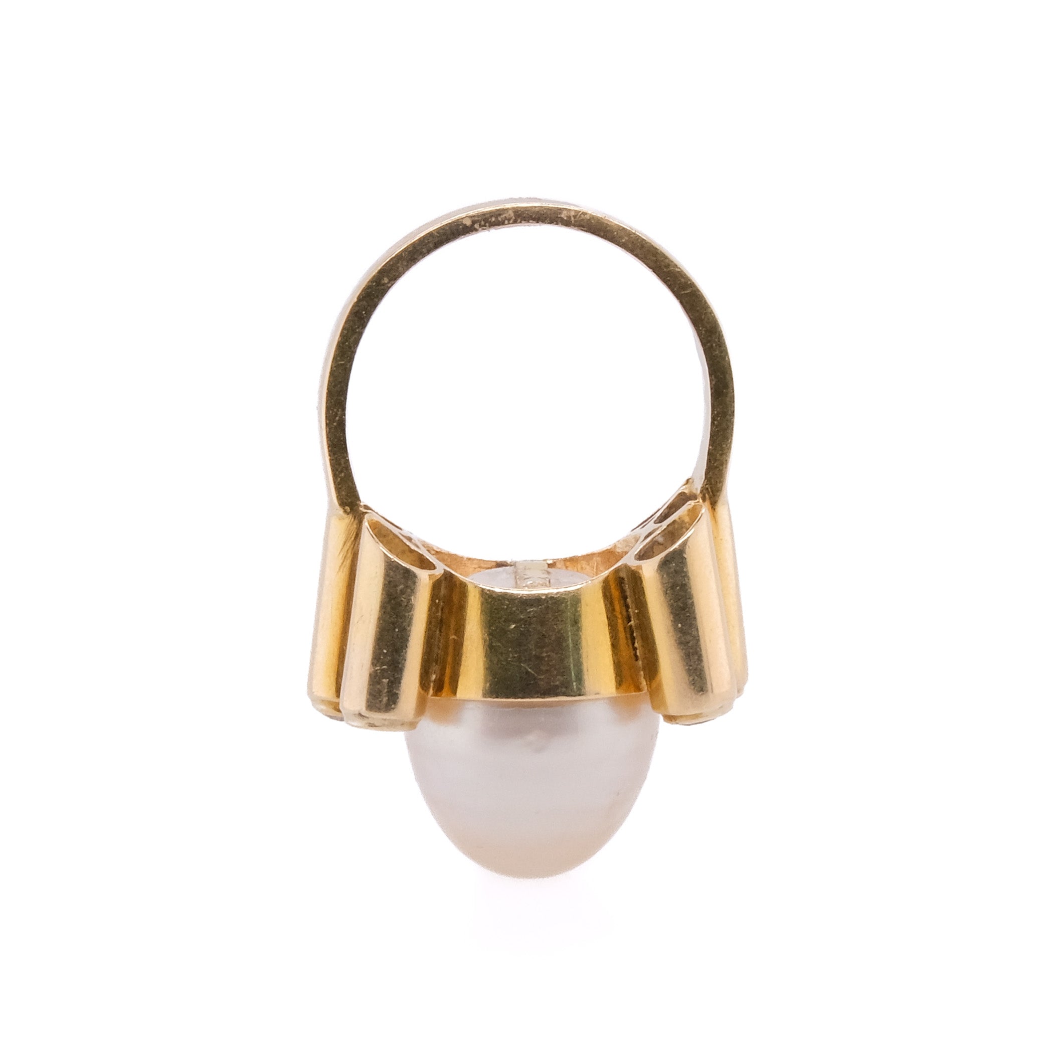 14k Pearl & Diamond Ring
