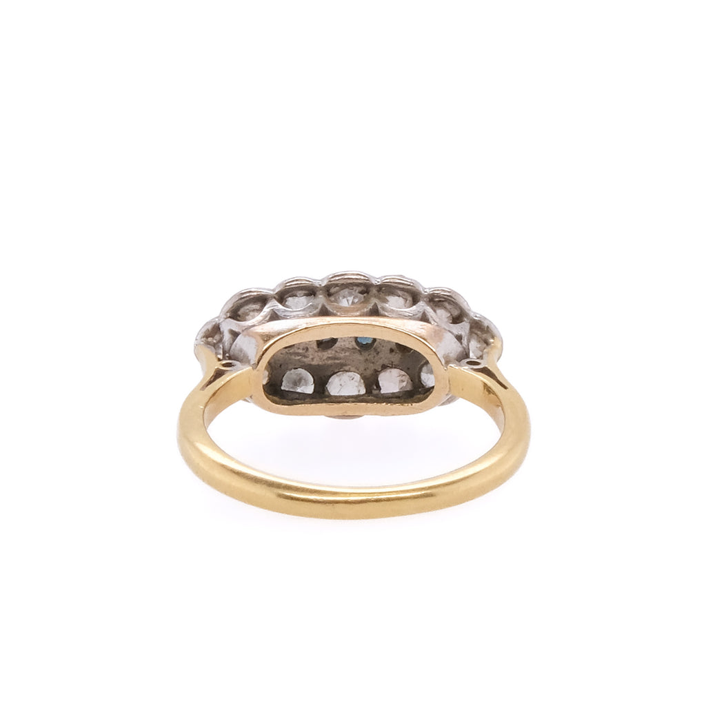 18k Sapphire & Diamond Art Deco Ring