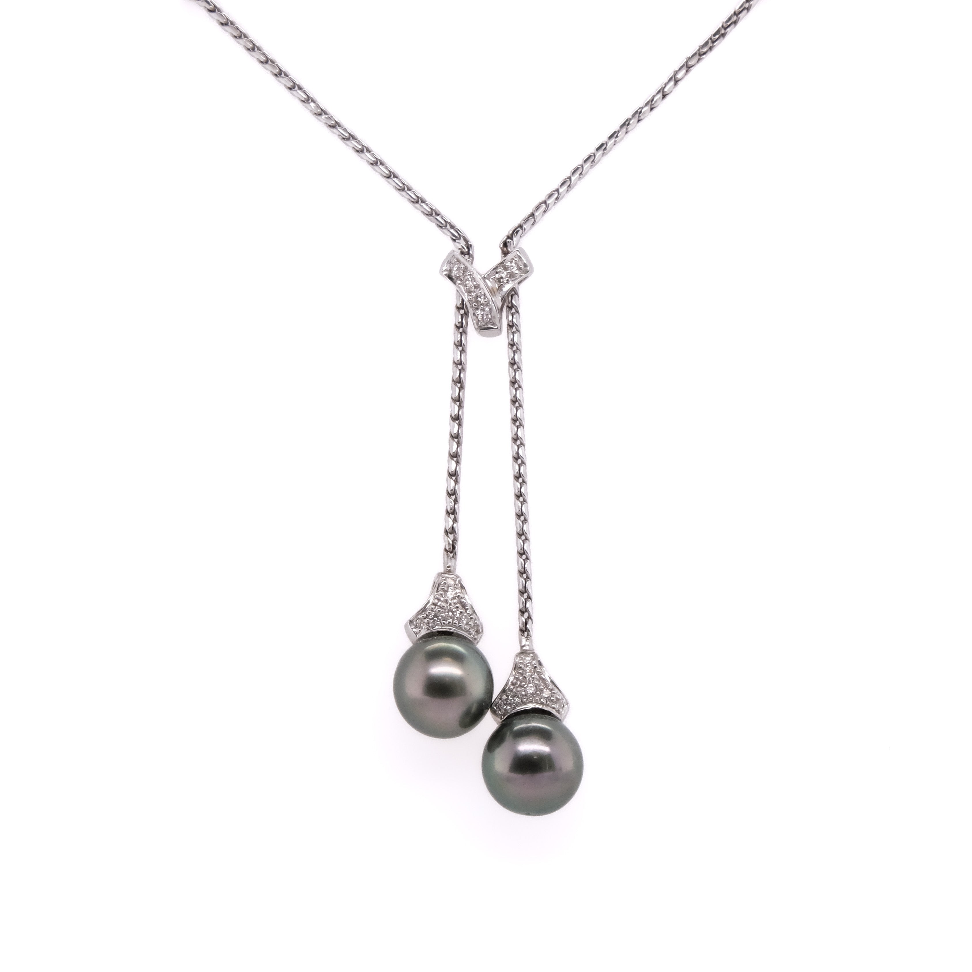 14k Pearl & Diamond Necklace