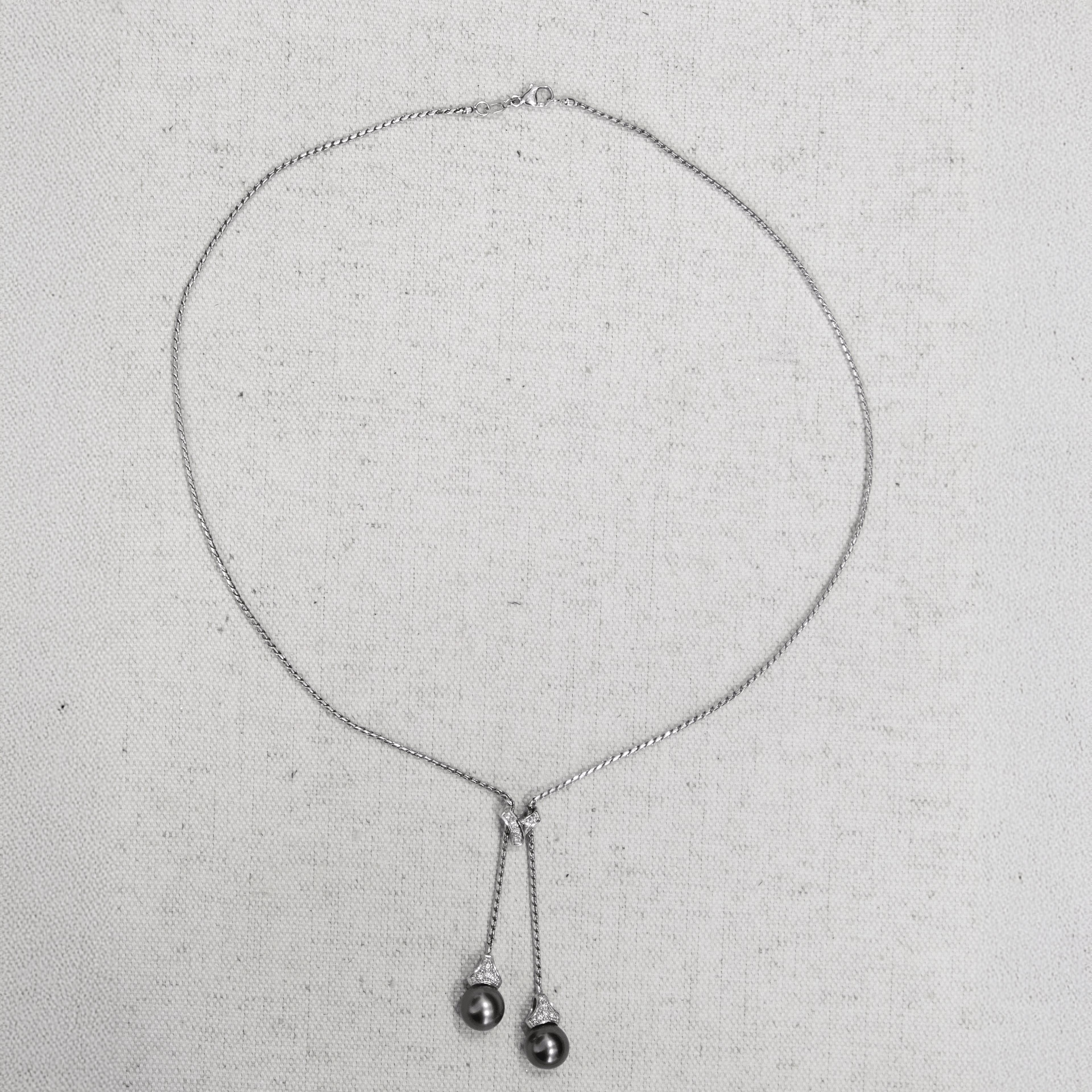14k Pearl & Diamond Necklace