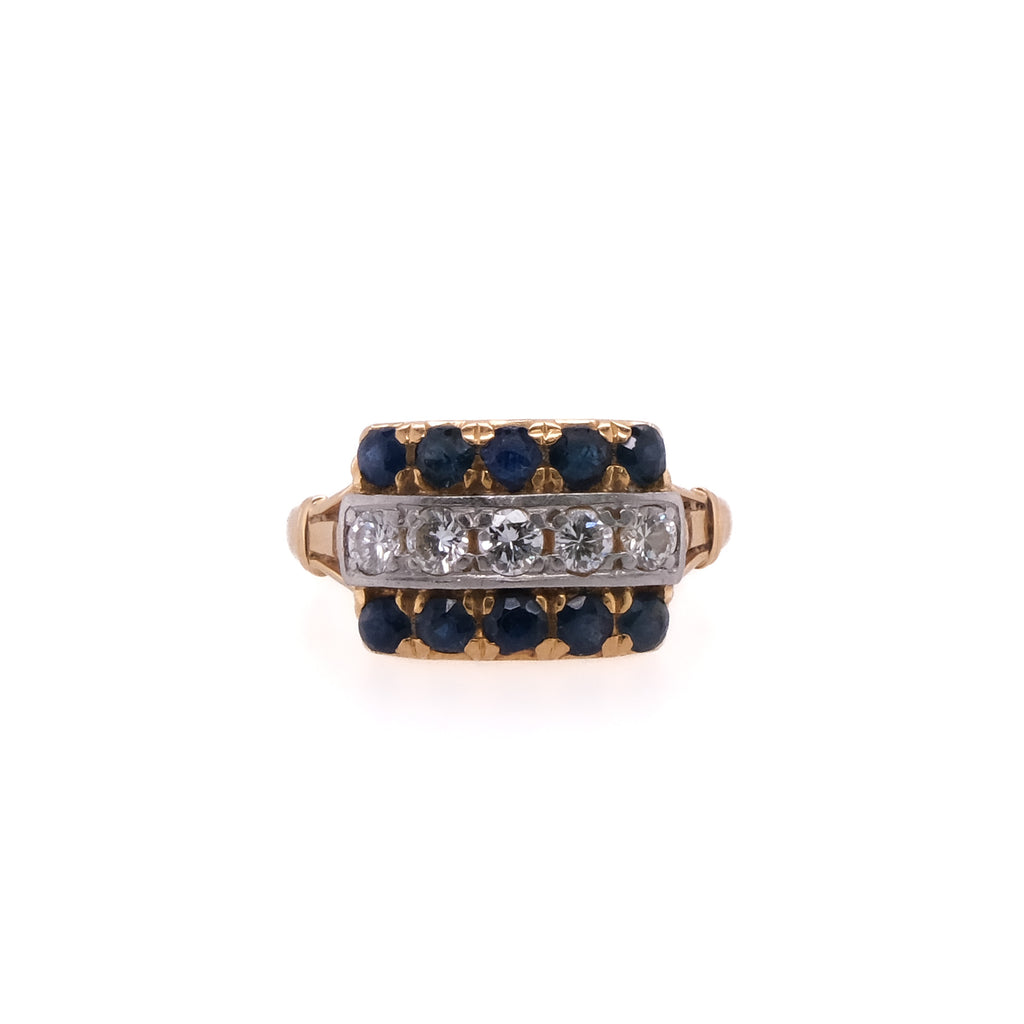 18k Sapphire & Diamond Ring