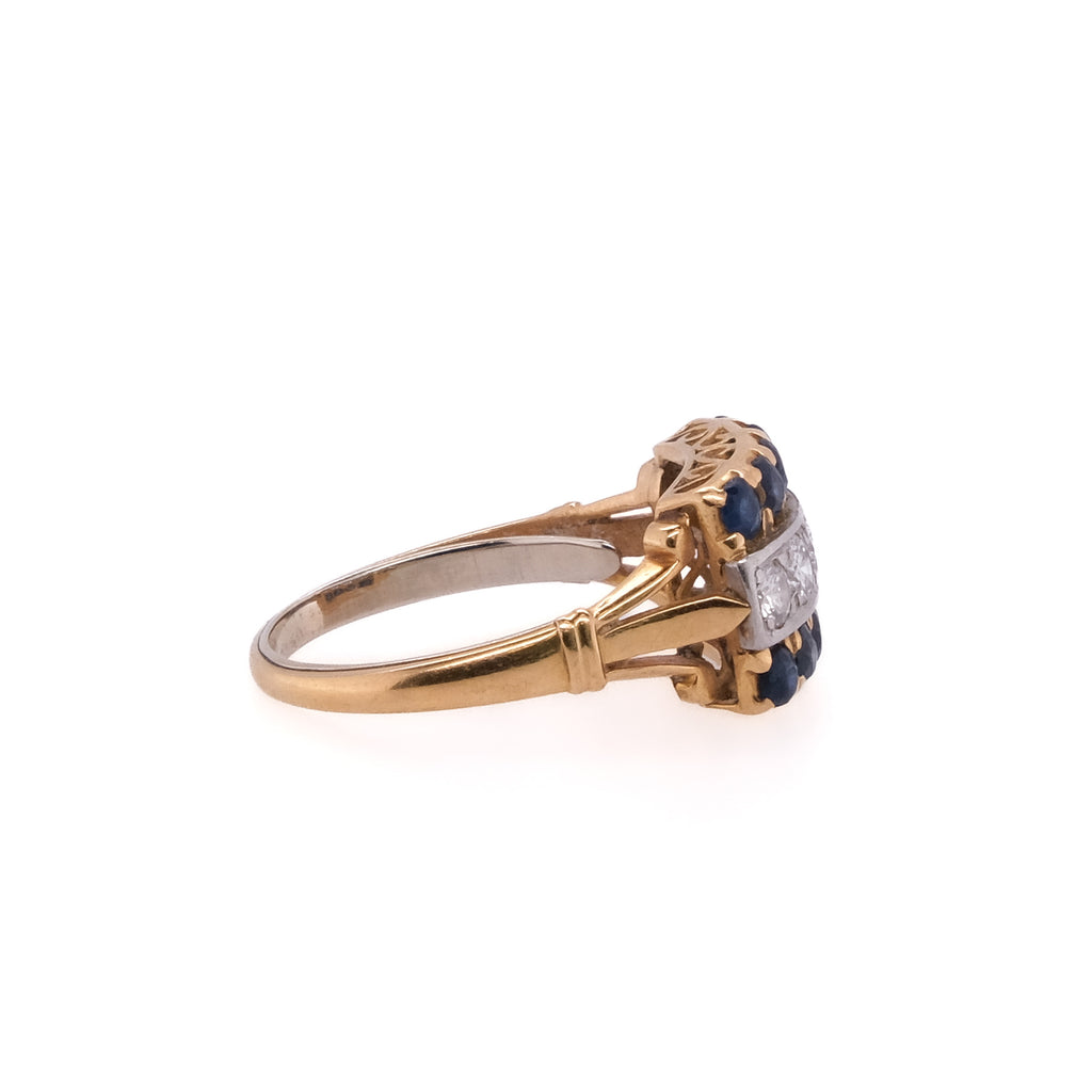 18k Sapphire & Diamond Ring