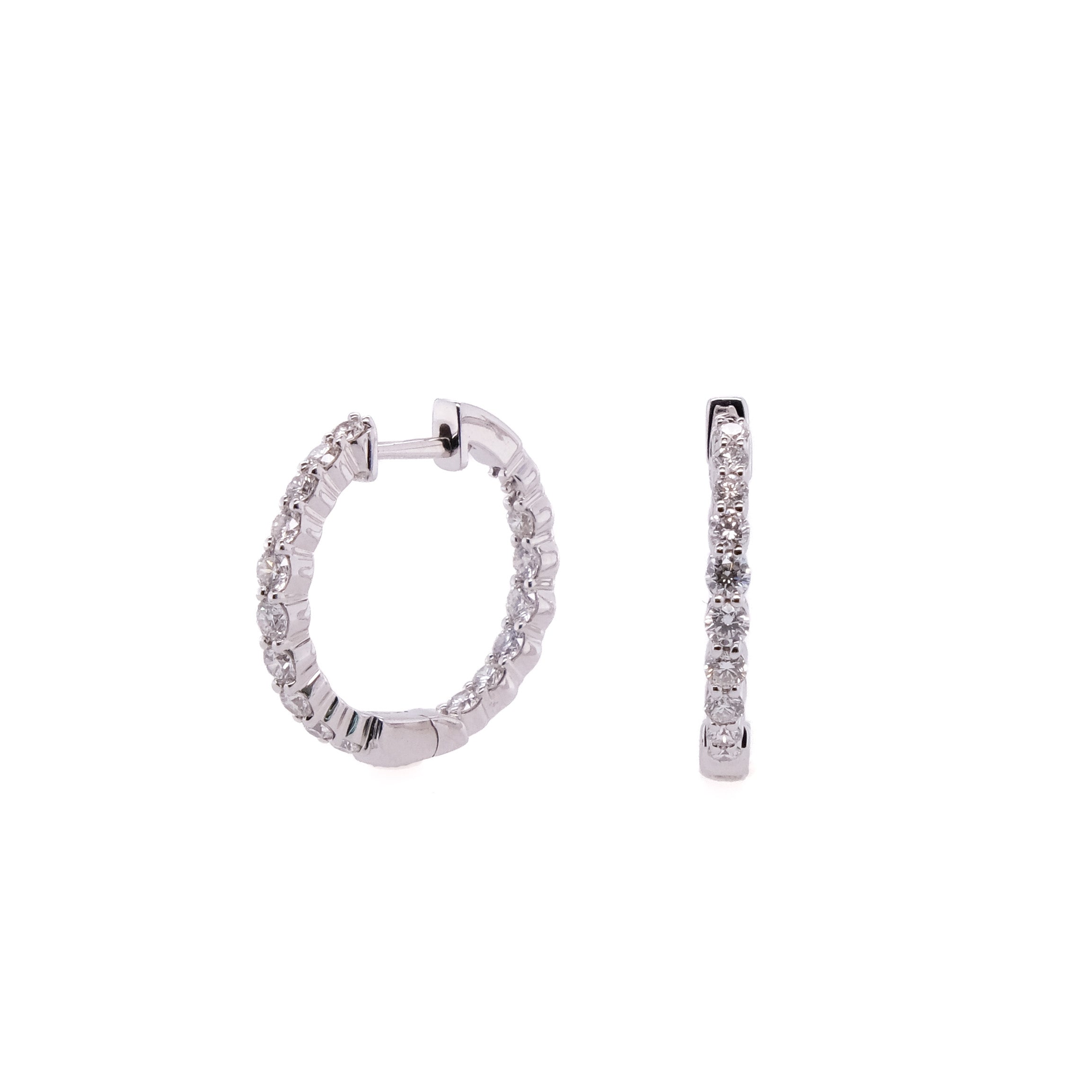 14k Diamond Hoop Earrings