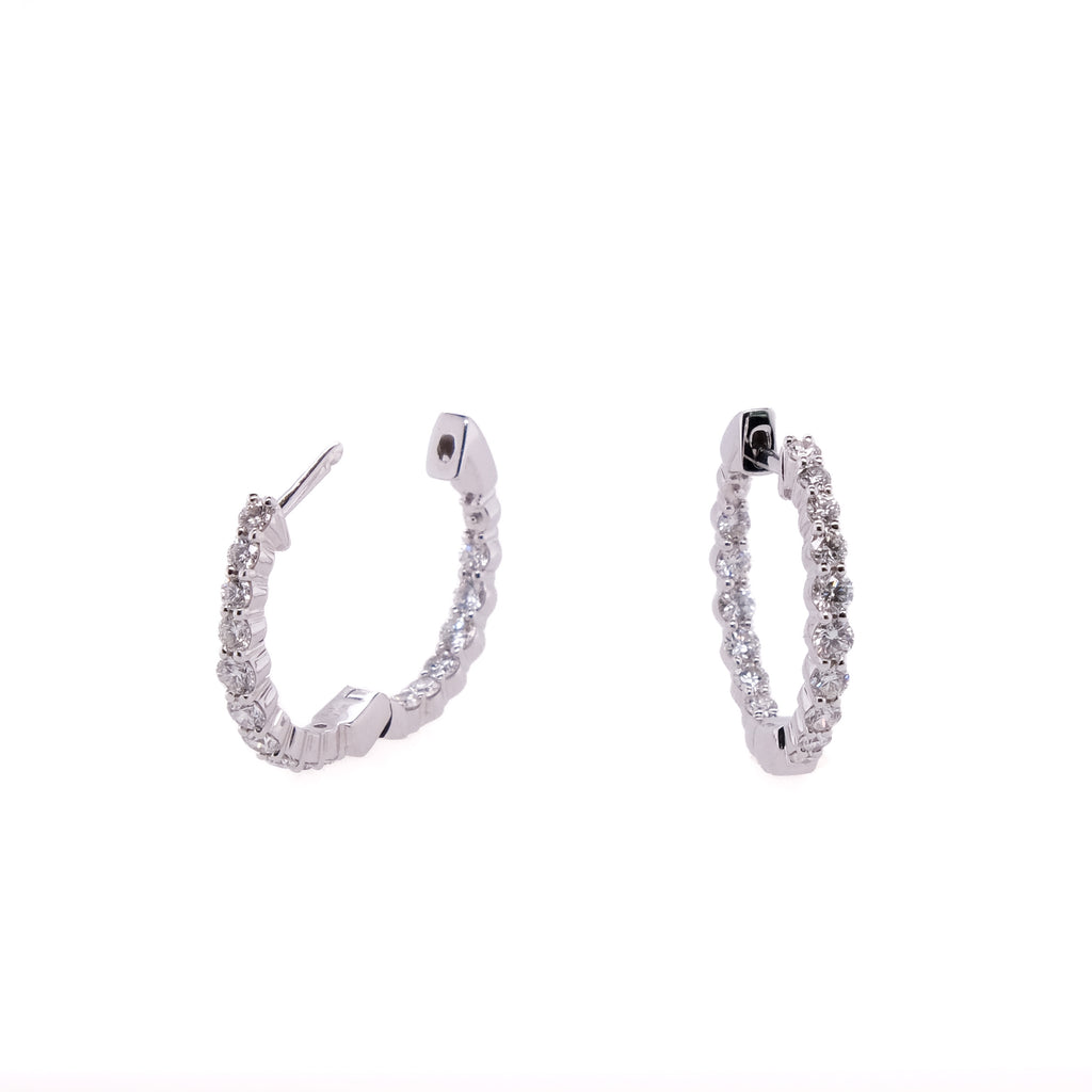14k Diamond Hoop Earrings
