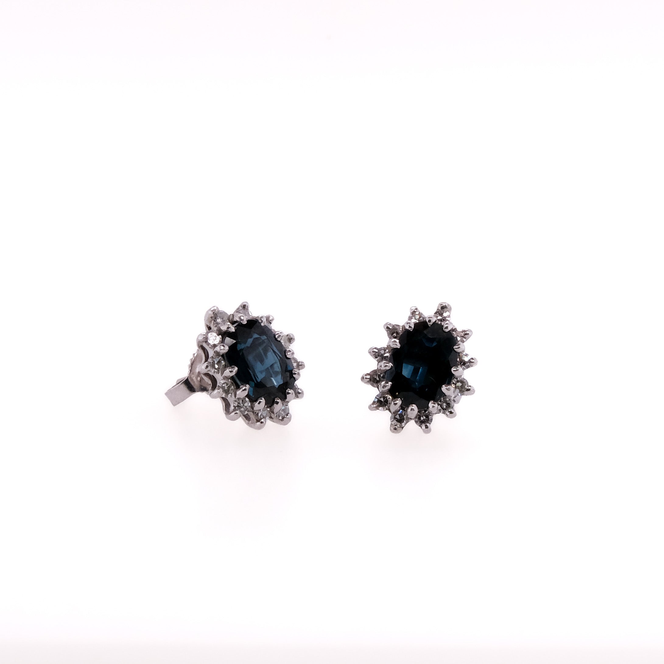 14k Sapphire & Diamond Earrings