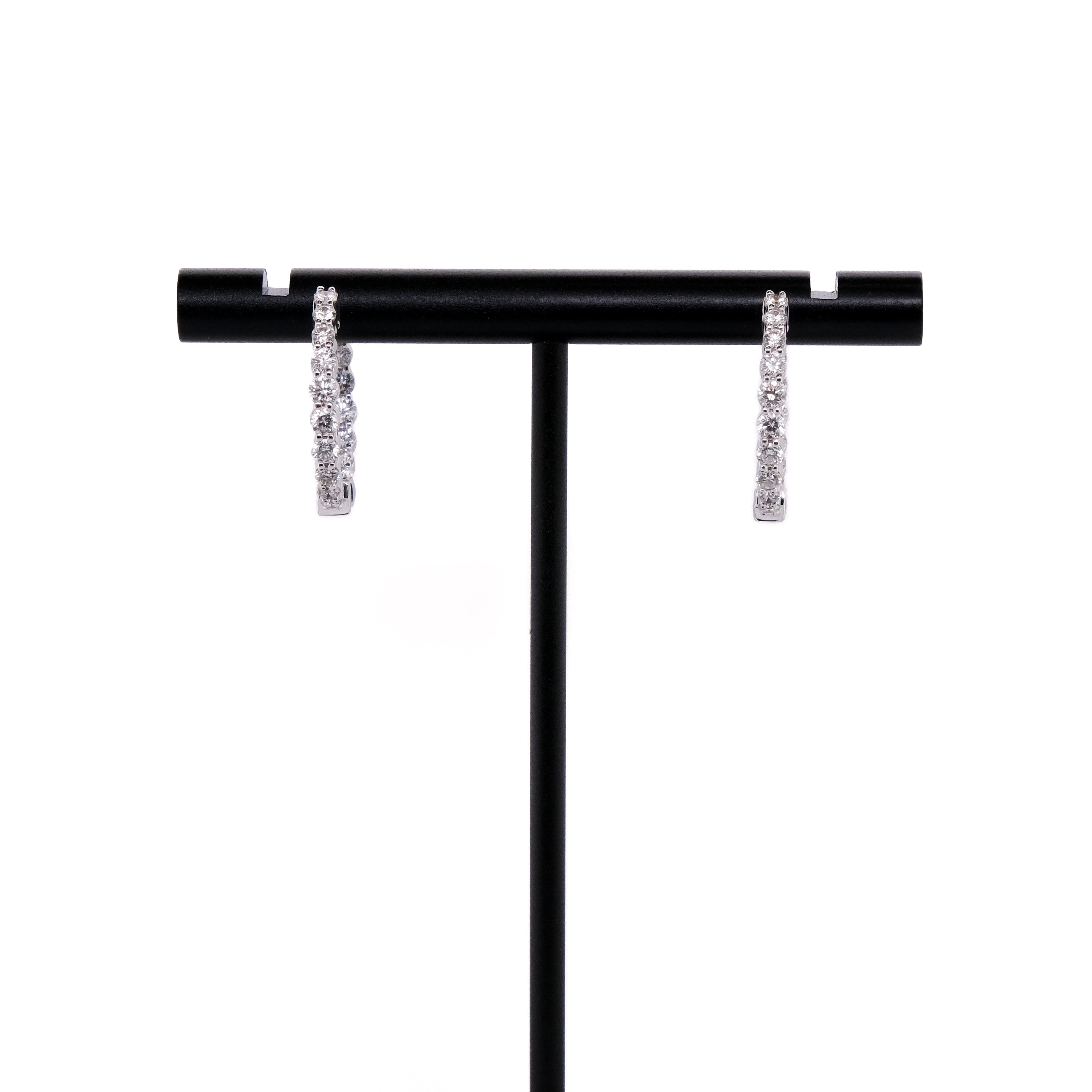 14k Diamond Hoop Earrings