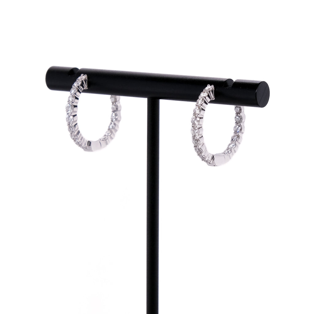 14k Diamond Hoop Earrings