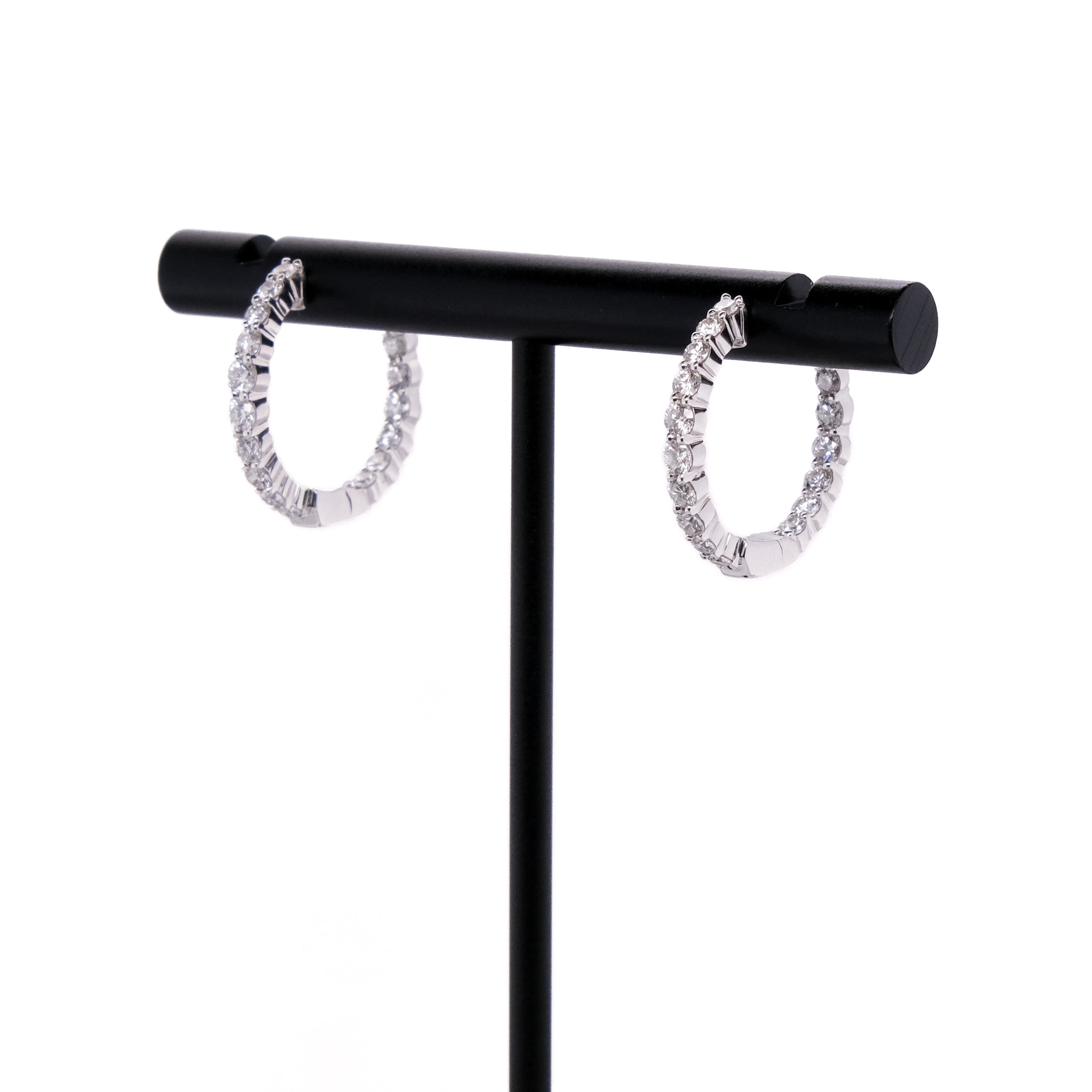14k Diamond Hoop Earrings