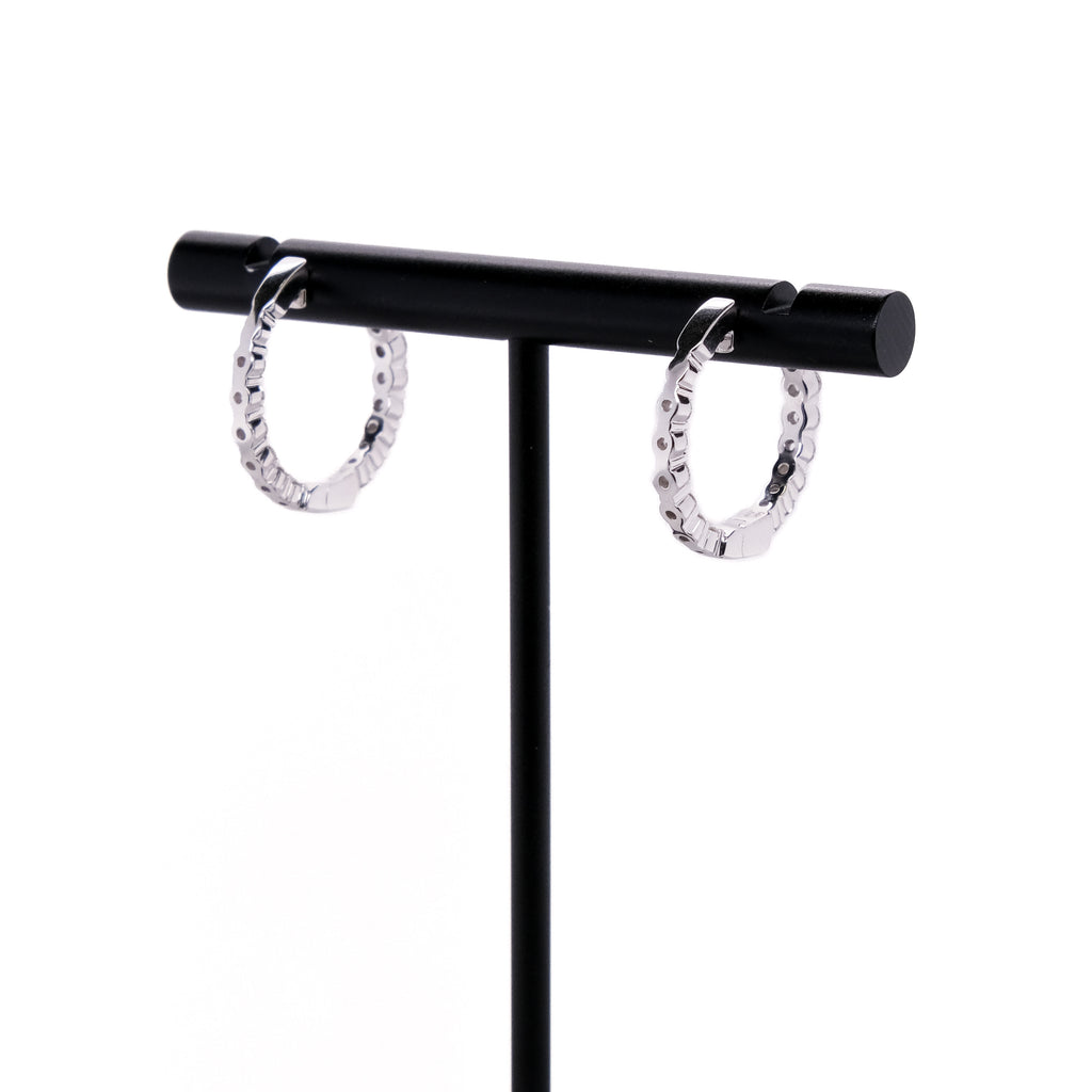 14k Diamond Hoop Earrings