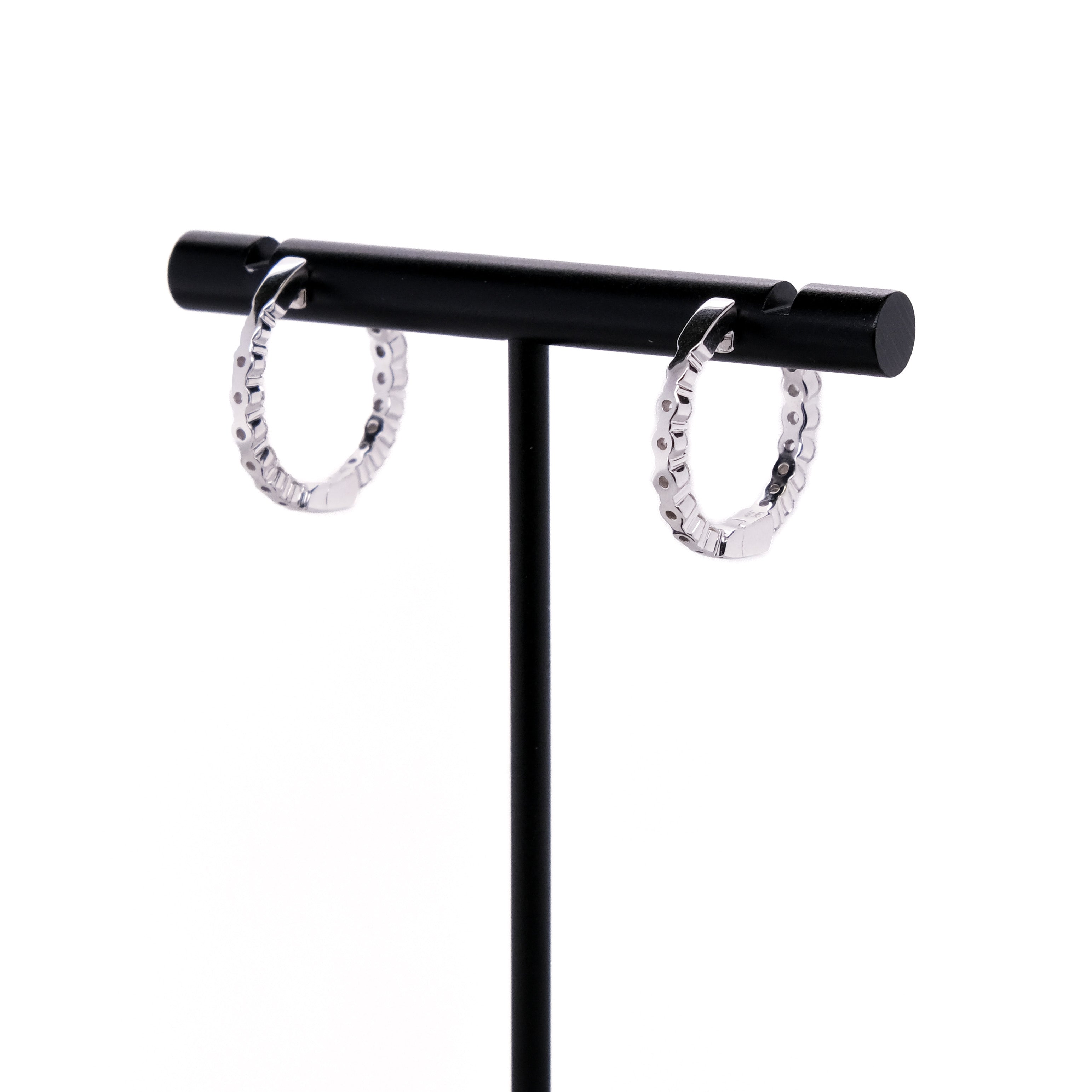 14k Diamond Hoop Earrings