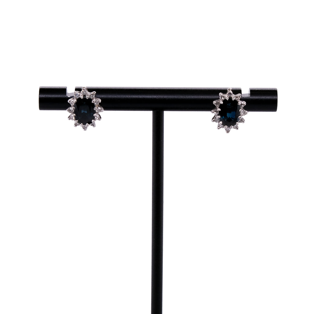 14k Sapphire & Diamond Earrings