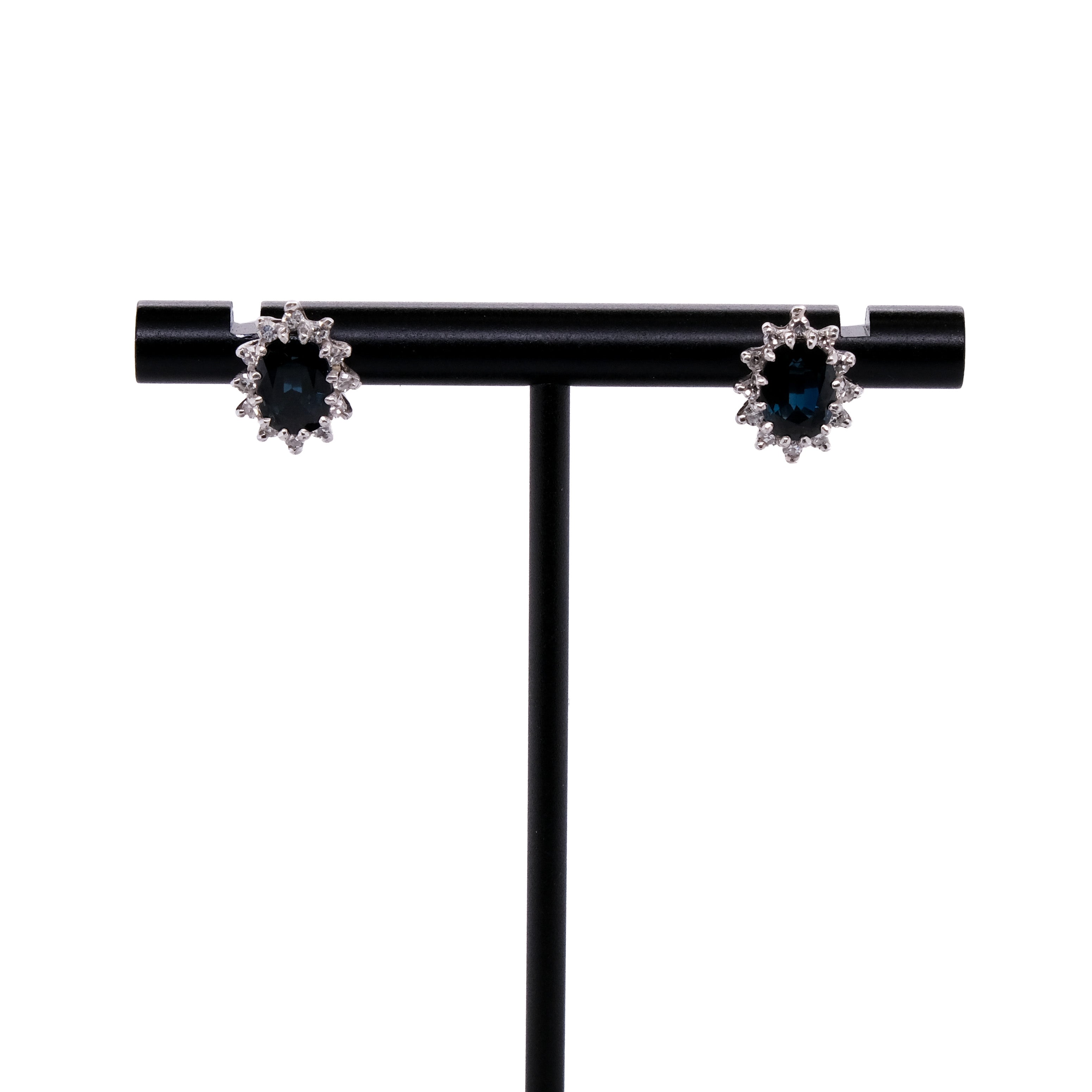 14k Sapphire & Diamond Earrings