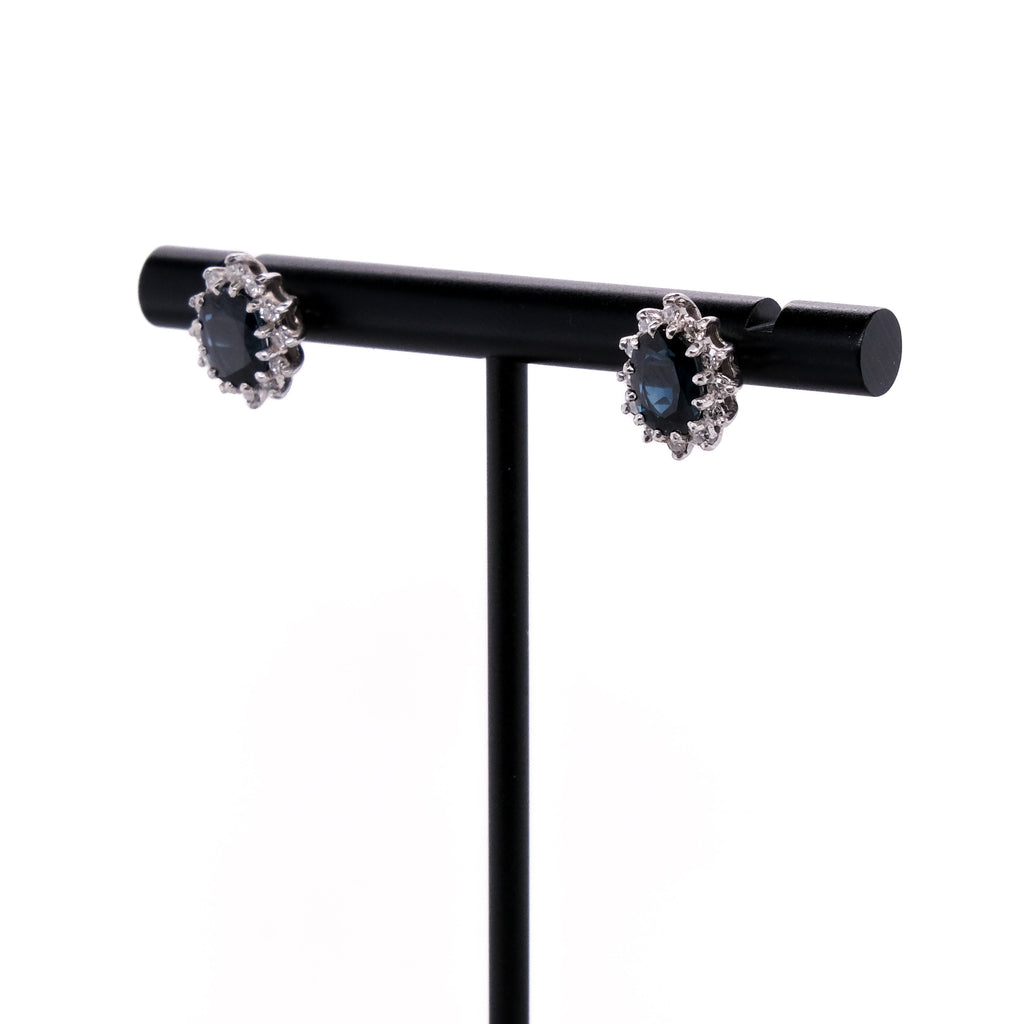 14k Sapphire & Diamond Earrings