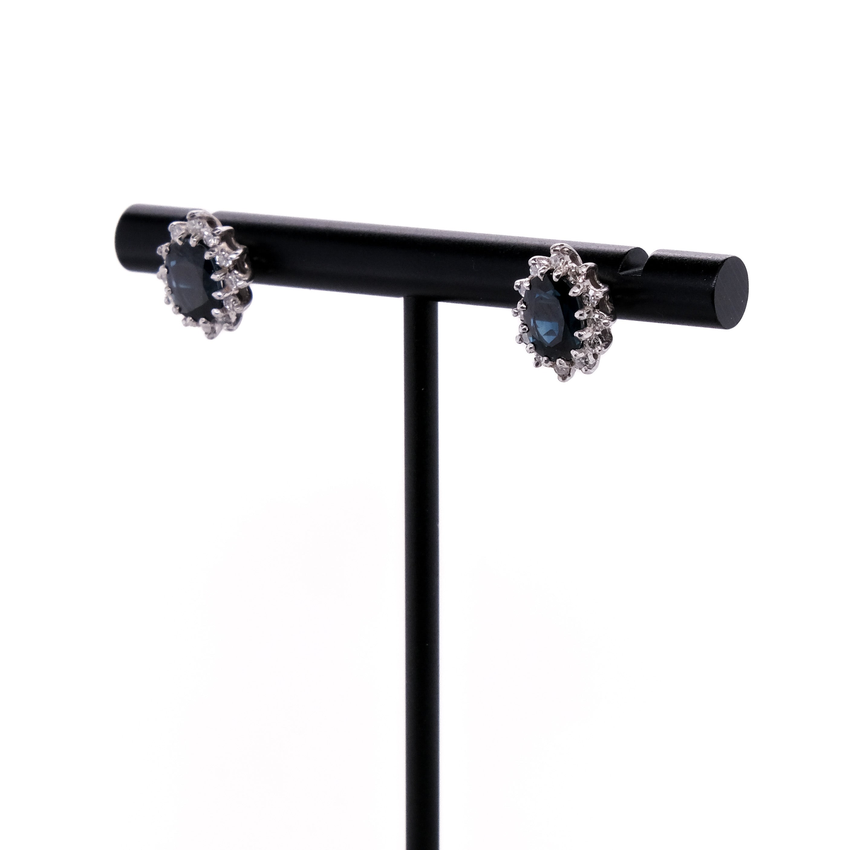 14k Sapphire & Diamond Earrings