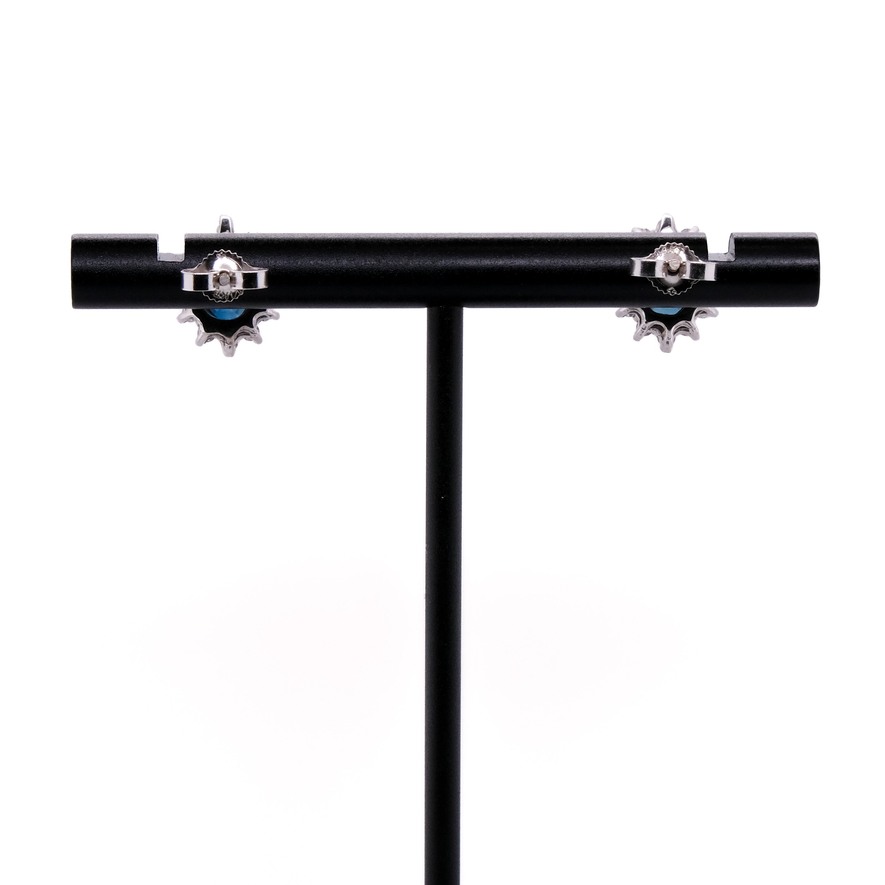 14k Sapphire & Diamond Earrings