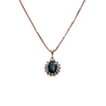 14k Sapphire & Diamond Pendant on 10k Chain
