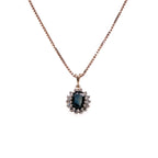 14k Sapphire & Diamond Pendant on 10k Chain