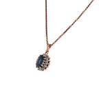 14k Sapphire & Diamond Pendant on 10k Chain