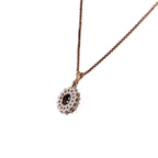 14k Sapphire & Diamond Pendant on 10k Chain