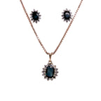 14k Sapphire & Diamond Pendant on 10k Chain