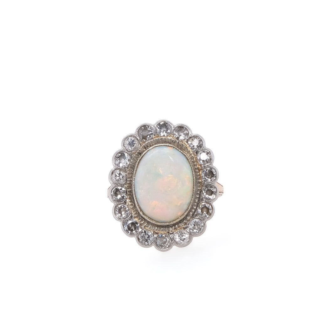 14k Opal & Diamond Cocktail Ring