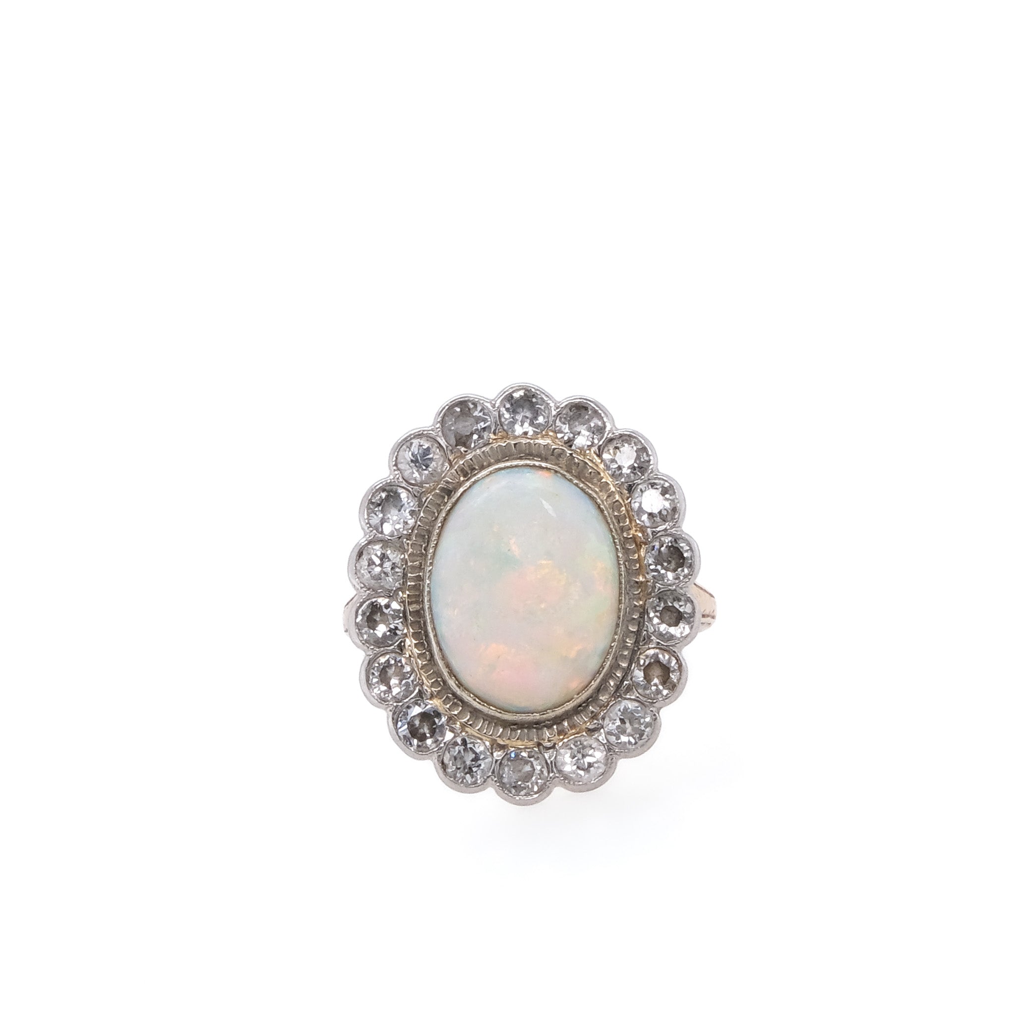 14k Opal & Diamond Cocktail Ring
