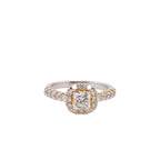 18k Princess Cut Natural Diamond Ring