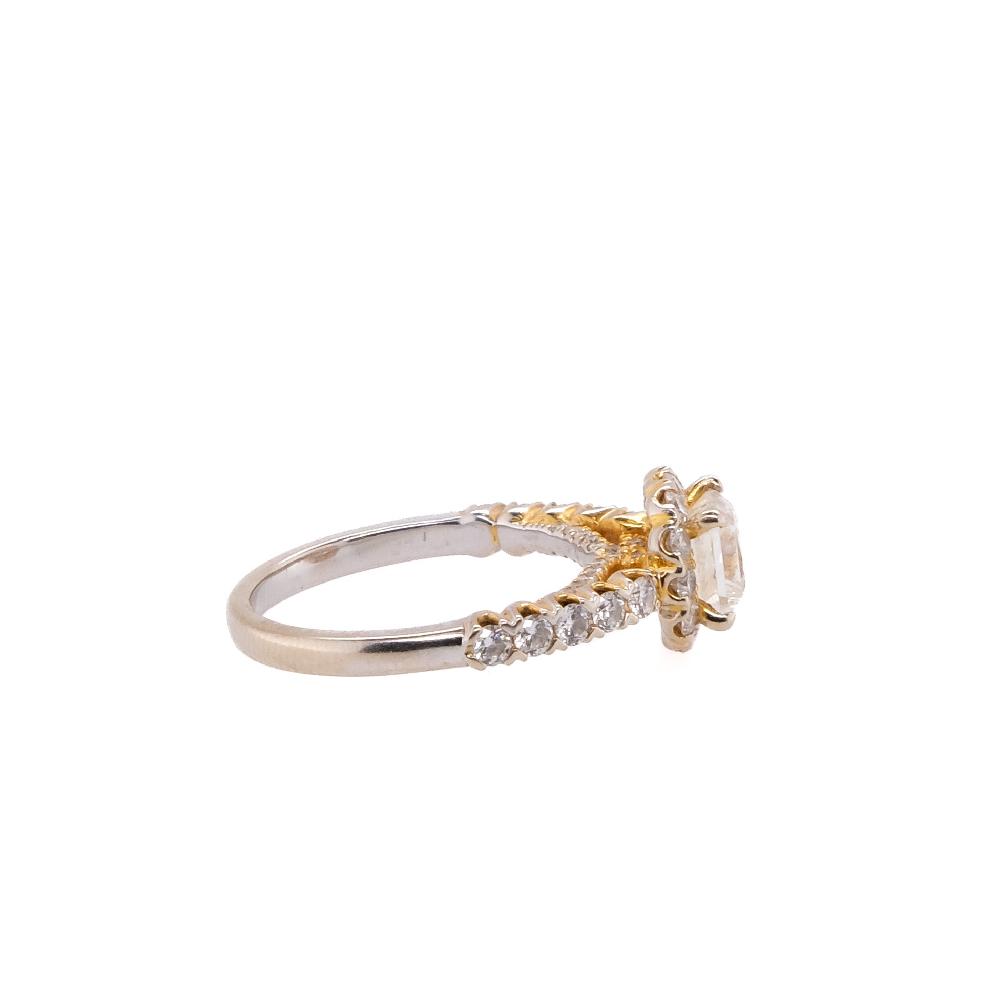 18k Princess Cut Natural Diamond Ring