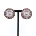 18k Mabe Pearl & Diamond Earrings