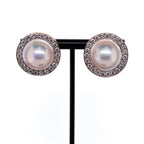 18k Mabe Pearl & Diamond Earrings