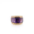 18k Amethyst & Diamond Ring
