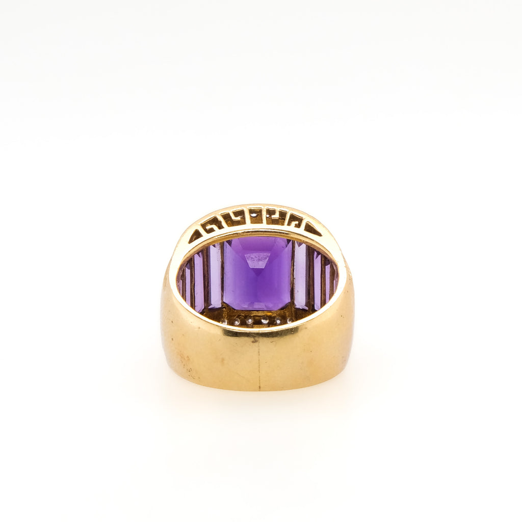 18k Amethyst & Diamond Ring