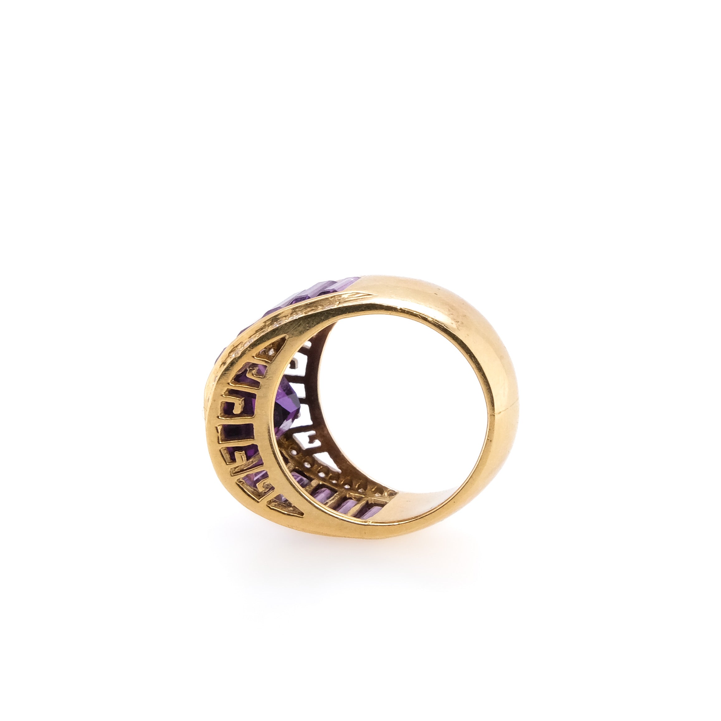 18k Amethyst & Diamond Ring