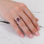 14k Garnet & Diamond Ring