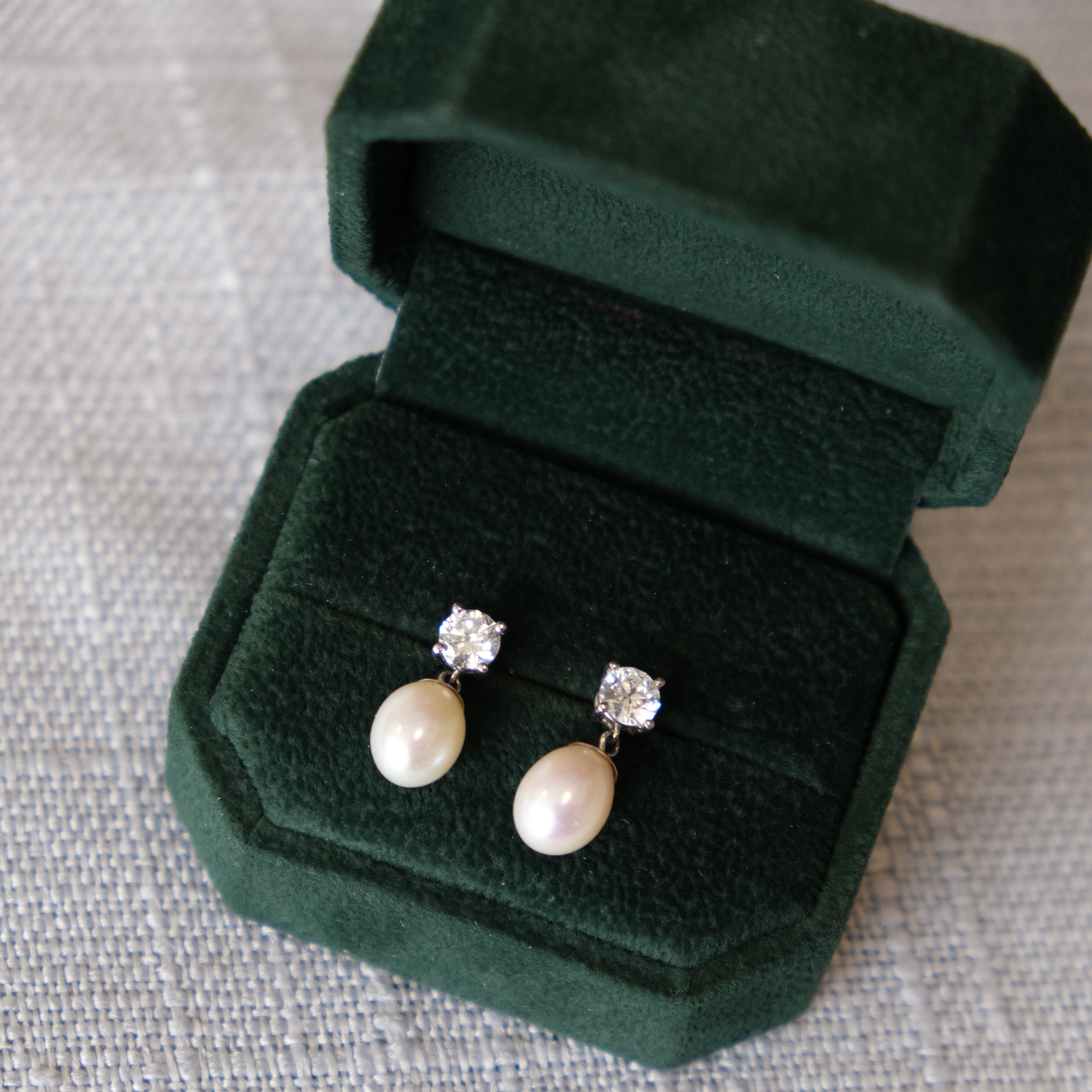 Cynthia Pearl & Diamond Drop Earrings