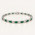 Melissa Emerald & Diamond Bezel Set Bracelet