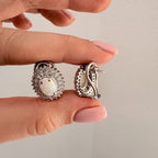 14k Opal & Diamond Earrings